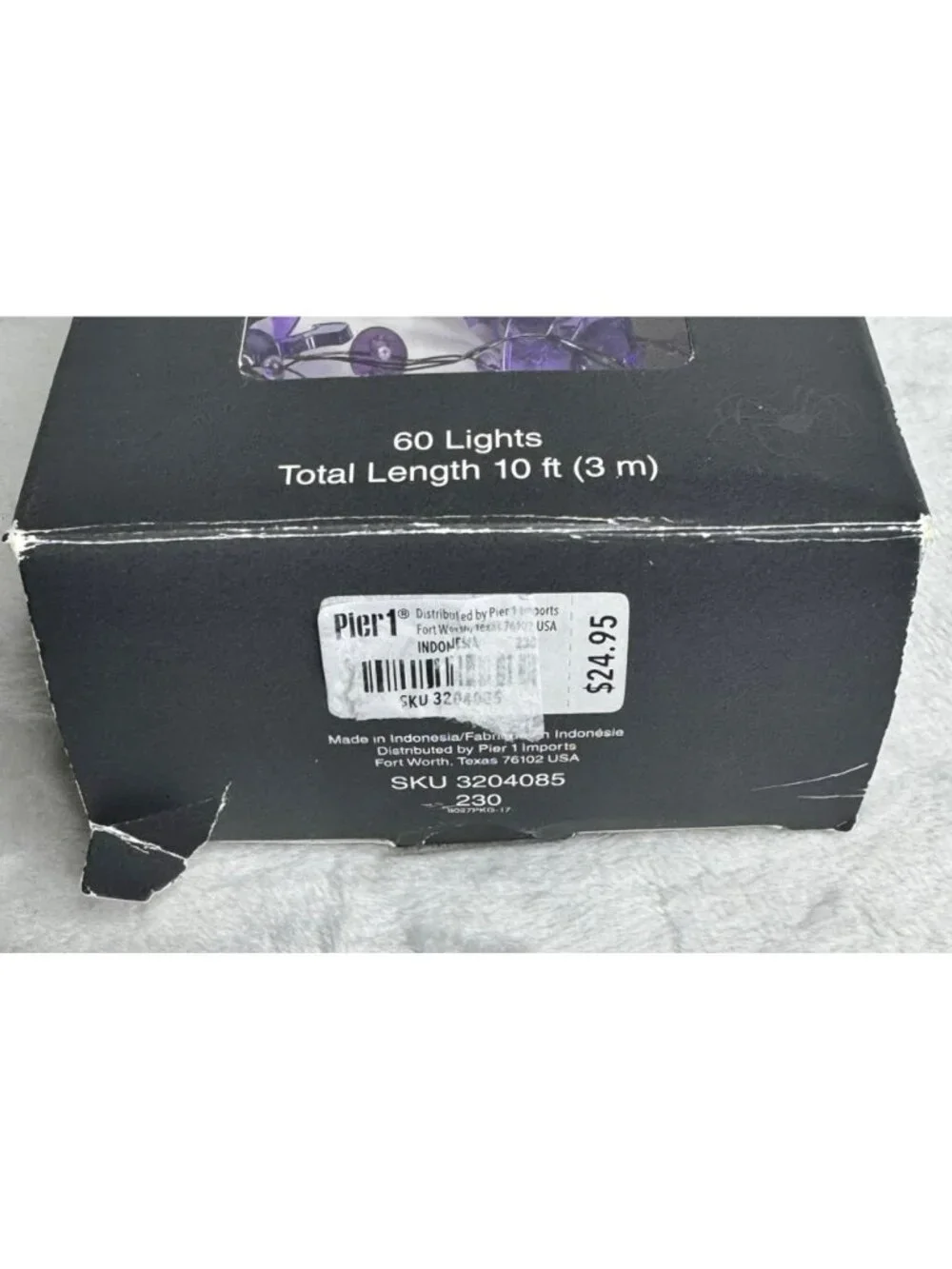 Pier 1 Imports Bat Glimmer Strings Flexible LED Lights 10ft 60 Lights Halloween
